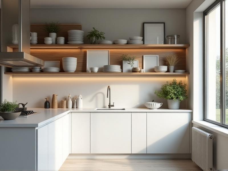 2. Opt for Open Shelving Instead of Upper Cabinets