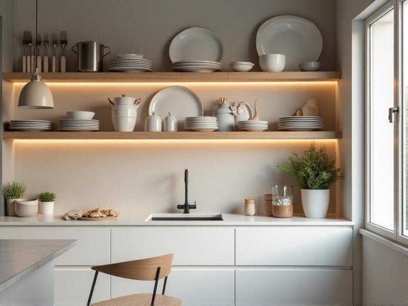3. Open Shelving and Minimalist Design