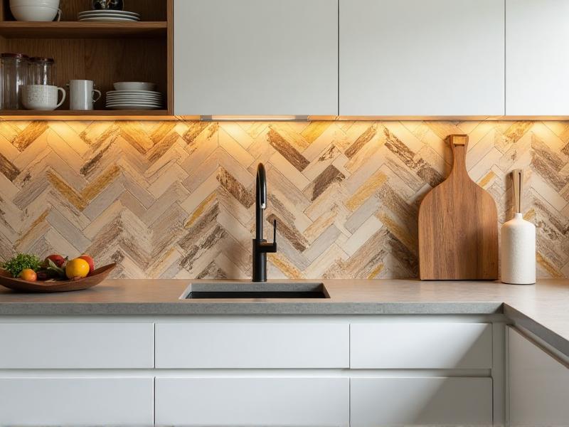 9. Create a Focal Point with a Rustic Backsplash