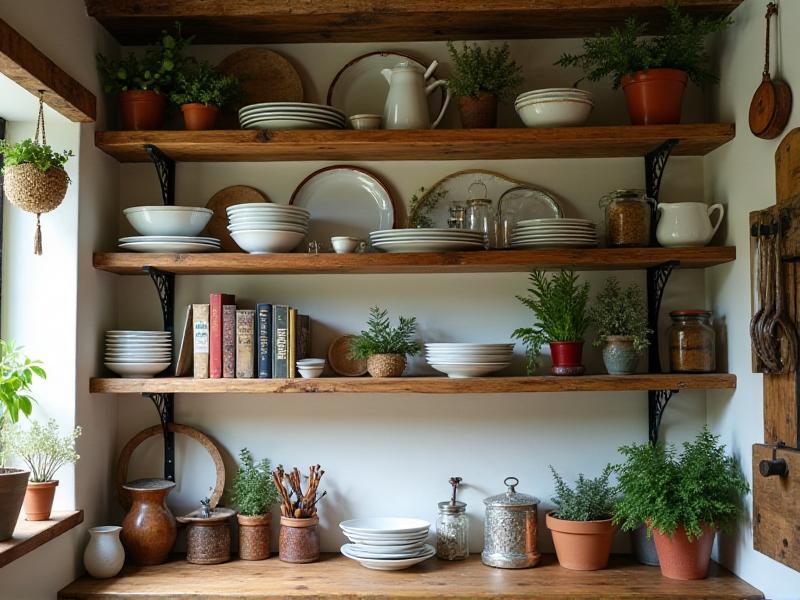 5. Opt for Open Shelving to Display Rustic Decor