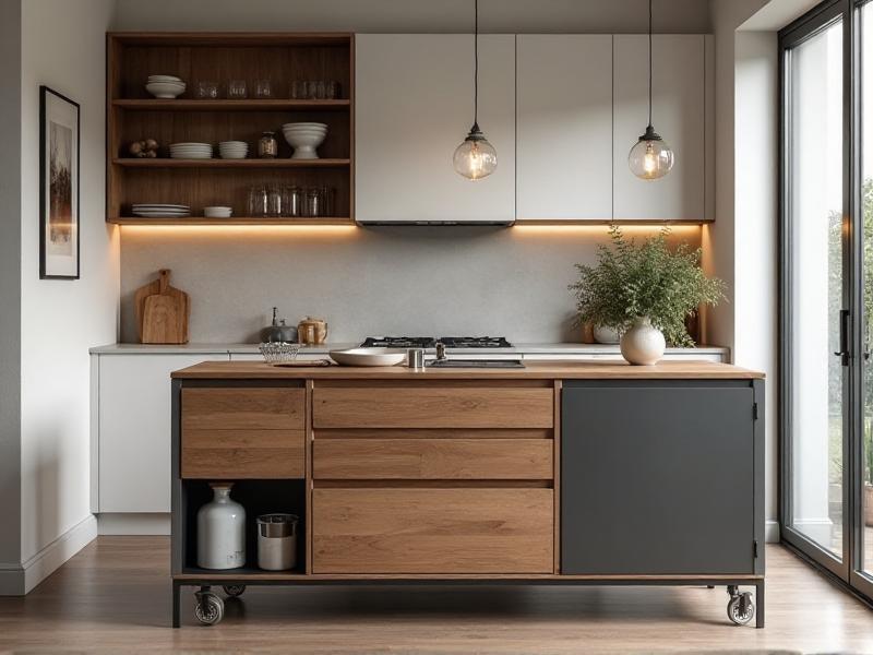 7. Add a Kitchen Island or Cart